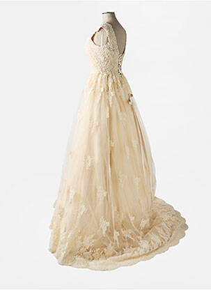 Robe de mariée sans manche sans manche beige PRONUPTIA femme
