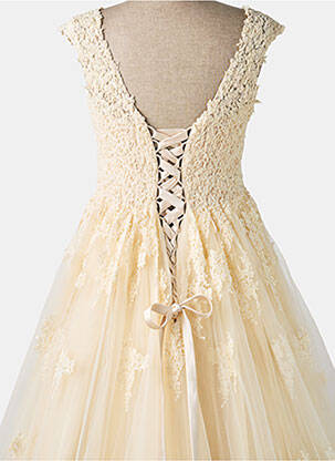 Robe de mariée sans manche sans manche beige PRONUPTIA femme