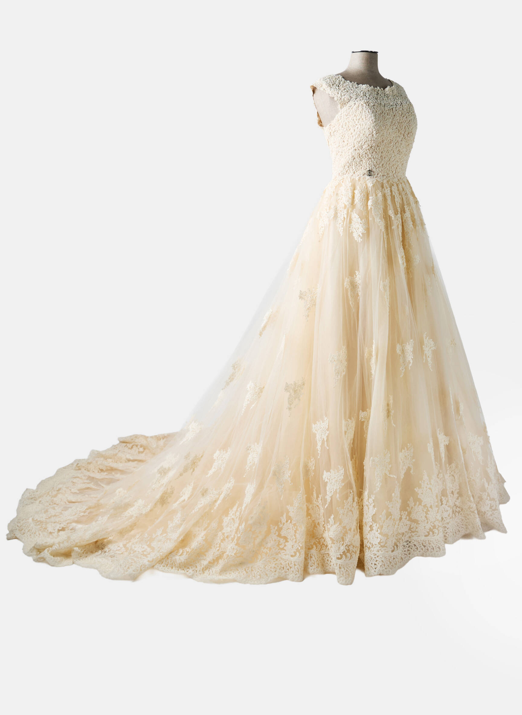 Robe de mariée sans manche sans manche beige PRONUPTIA femme