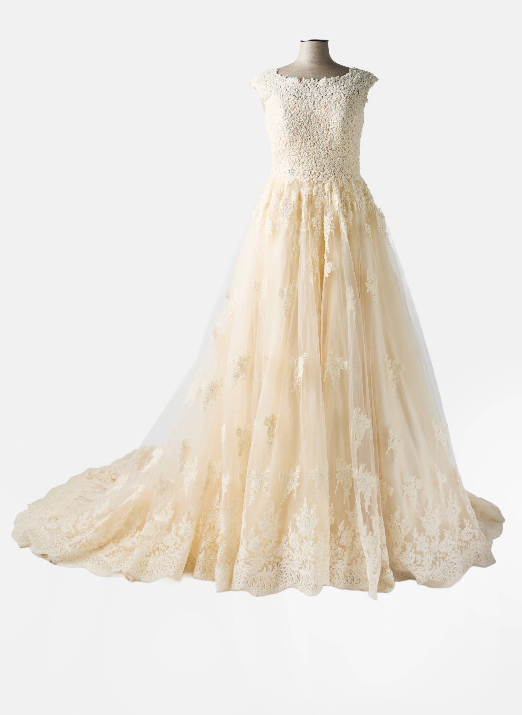 Robe de mariée sans manche sans manche beige PRONUPTIA femme