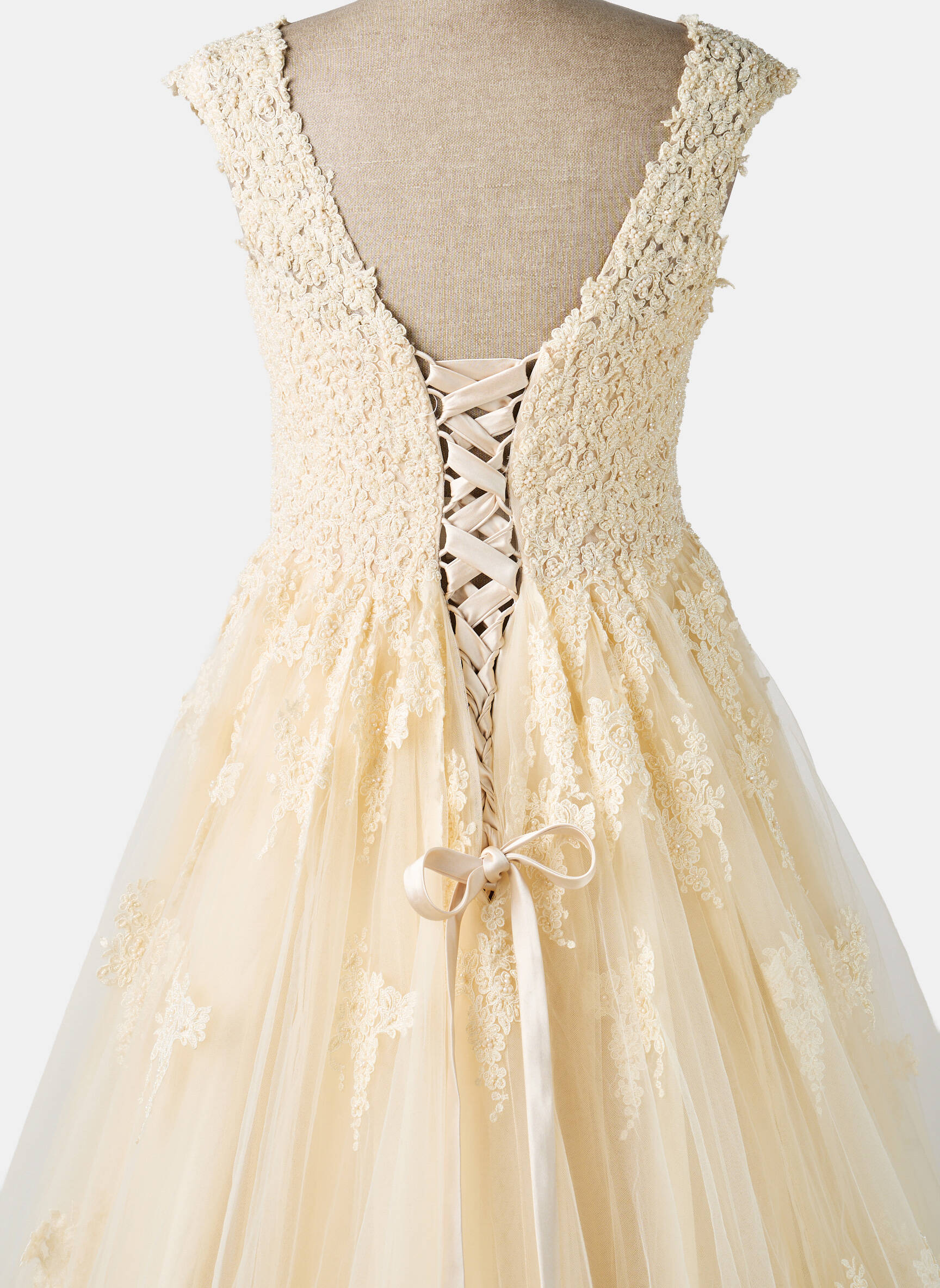 Robe de mariée sans manche sans manche beige PRONUPTIA femme