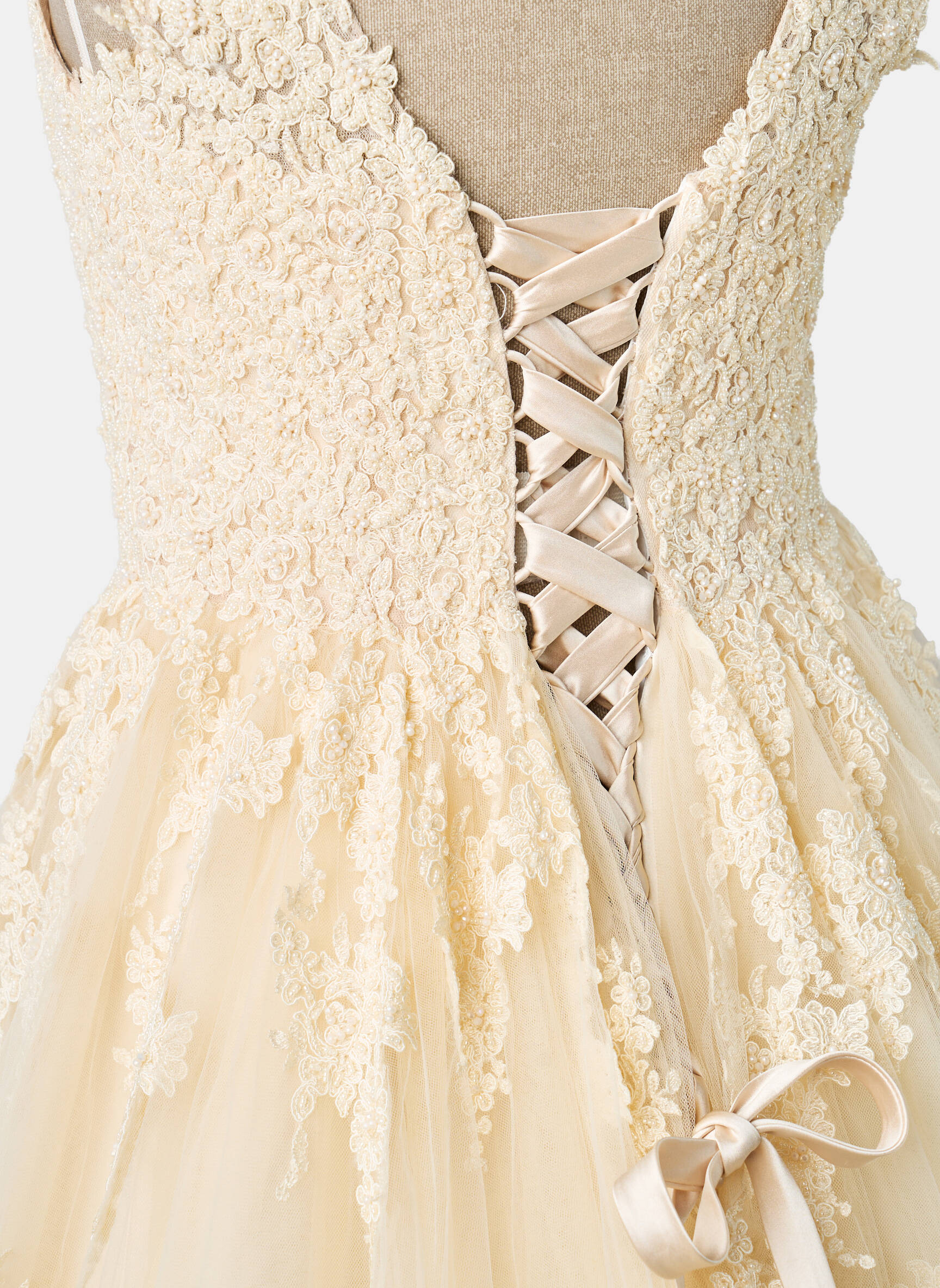 Robe de mariée sans manche sans manche beige PRONUPTIA femme