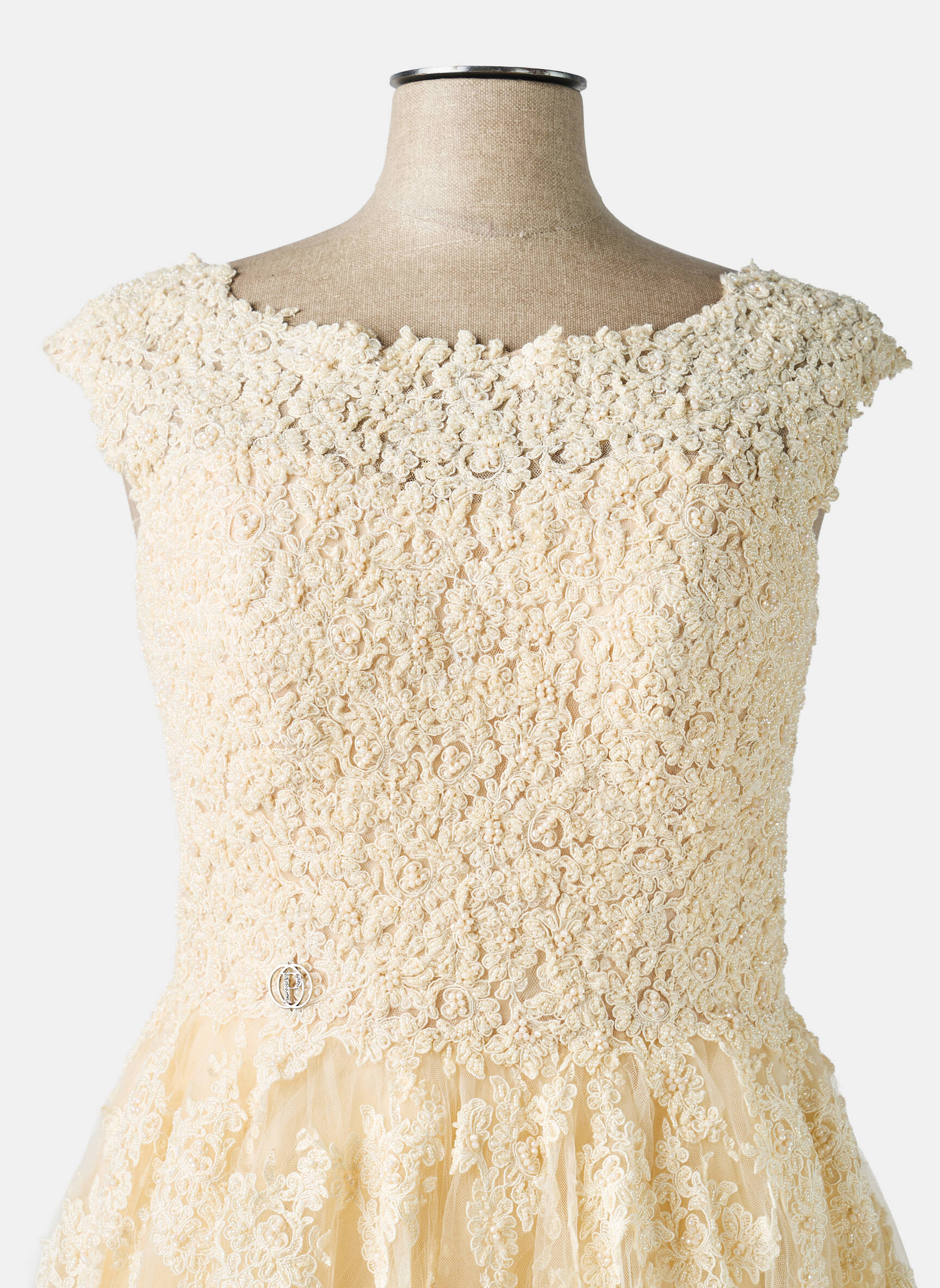 Robe de mariée sans manche sans manche beige PRONUPTIA femme