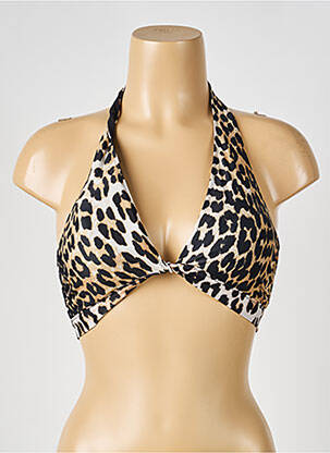 Haut de maillot de bain stretch haut soutien-gorge avec mousse de rembourrage amovible beige GANNI femme