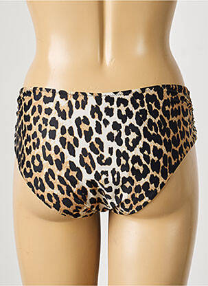 Bas de maillot de bain effet matière satinée culotte beige GANNI femme