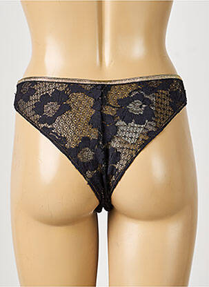 Tanga effet matière satinée noir LA NOUVELLE femme