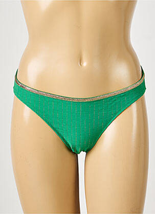 Bas de maillot de bain effet matière satinée culotte vert LA NOUVELLE femme