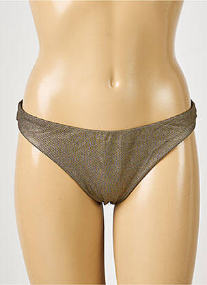 Bas de maillot de bain tissage satiné culotte or BELIZA femme