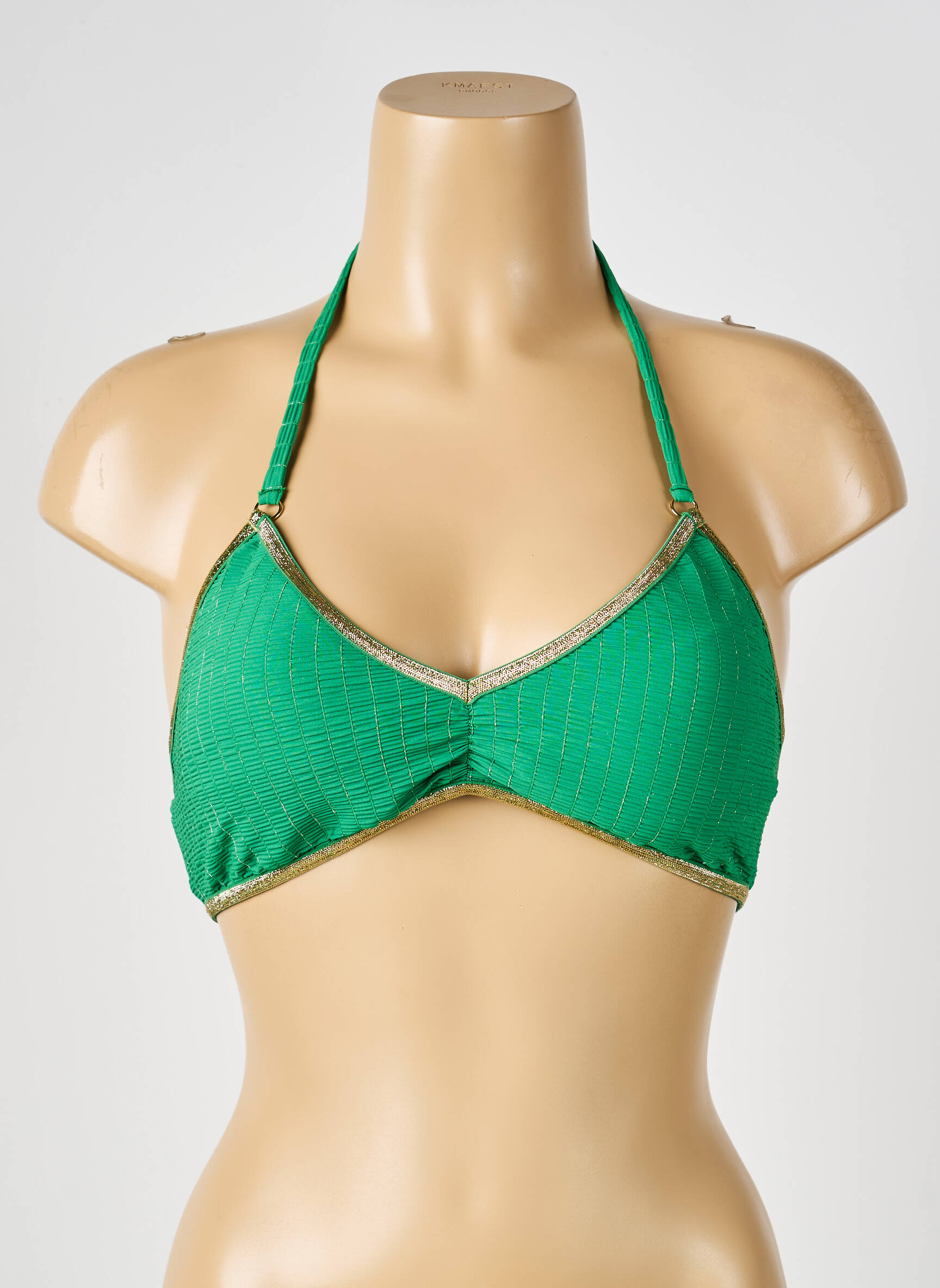 Haut de maillot de bain stretch haut soutien-gorge avec mousse de rembourrage amovible vert LA NOUVELLE femme