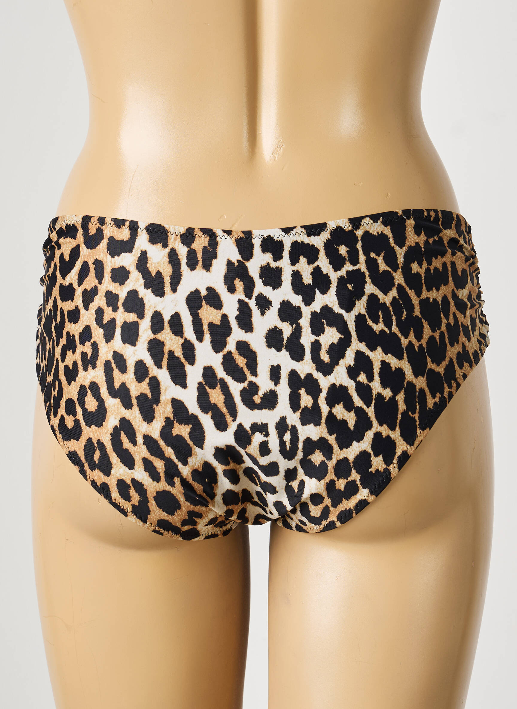Bas de maillot de bain effet matière satinée culotte beige GANNI femme