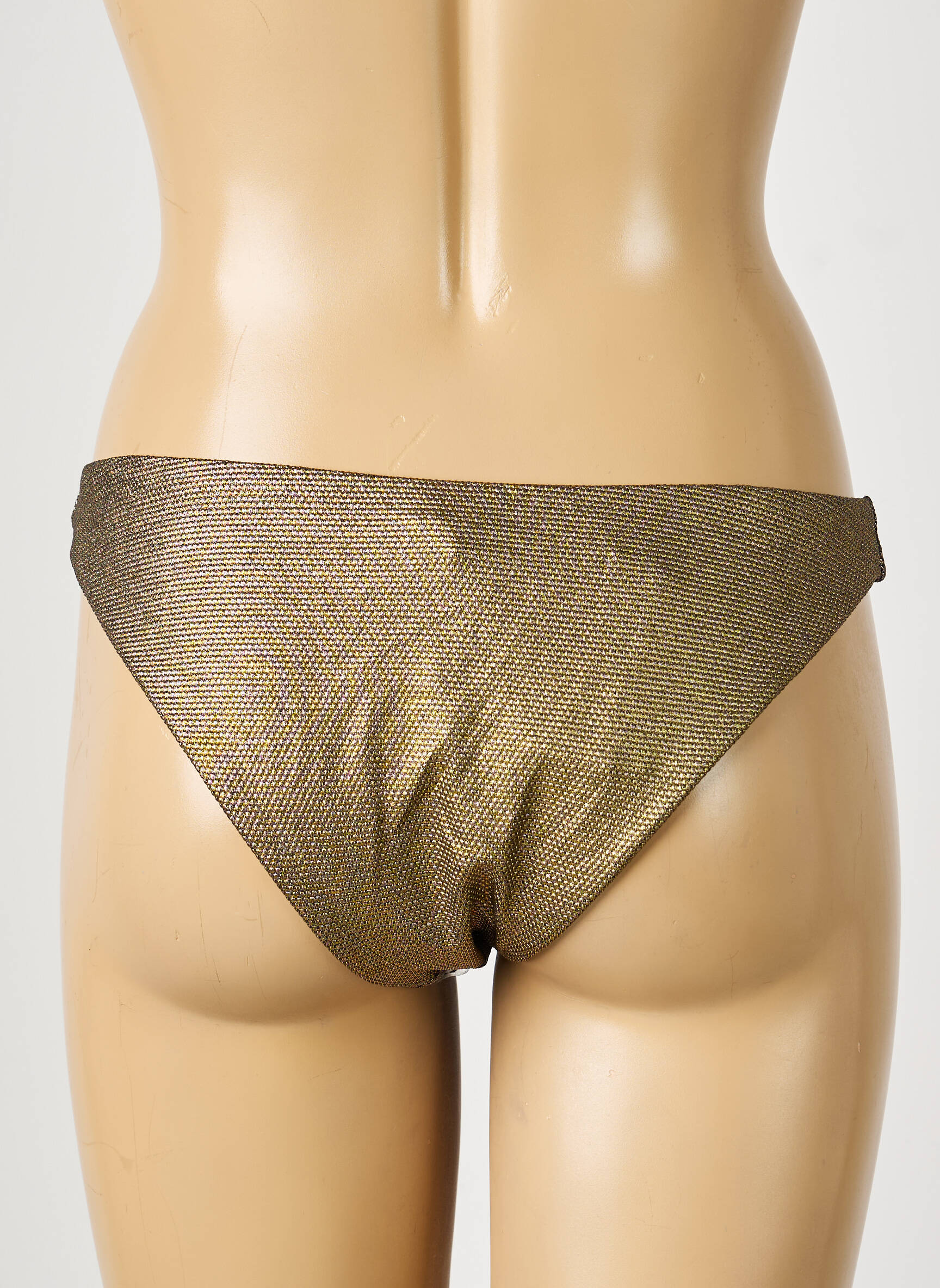 Bas de maillot de bain tissage satiné culotte or BELIZA femme