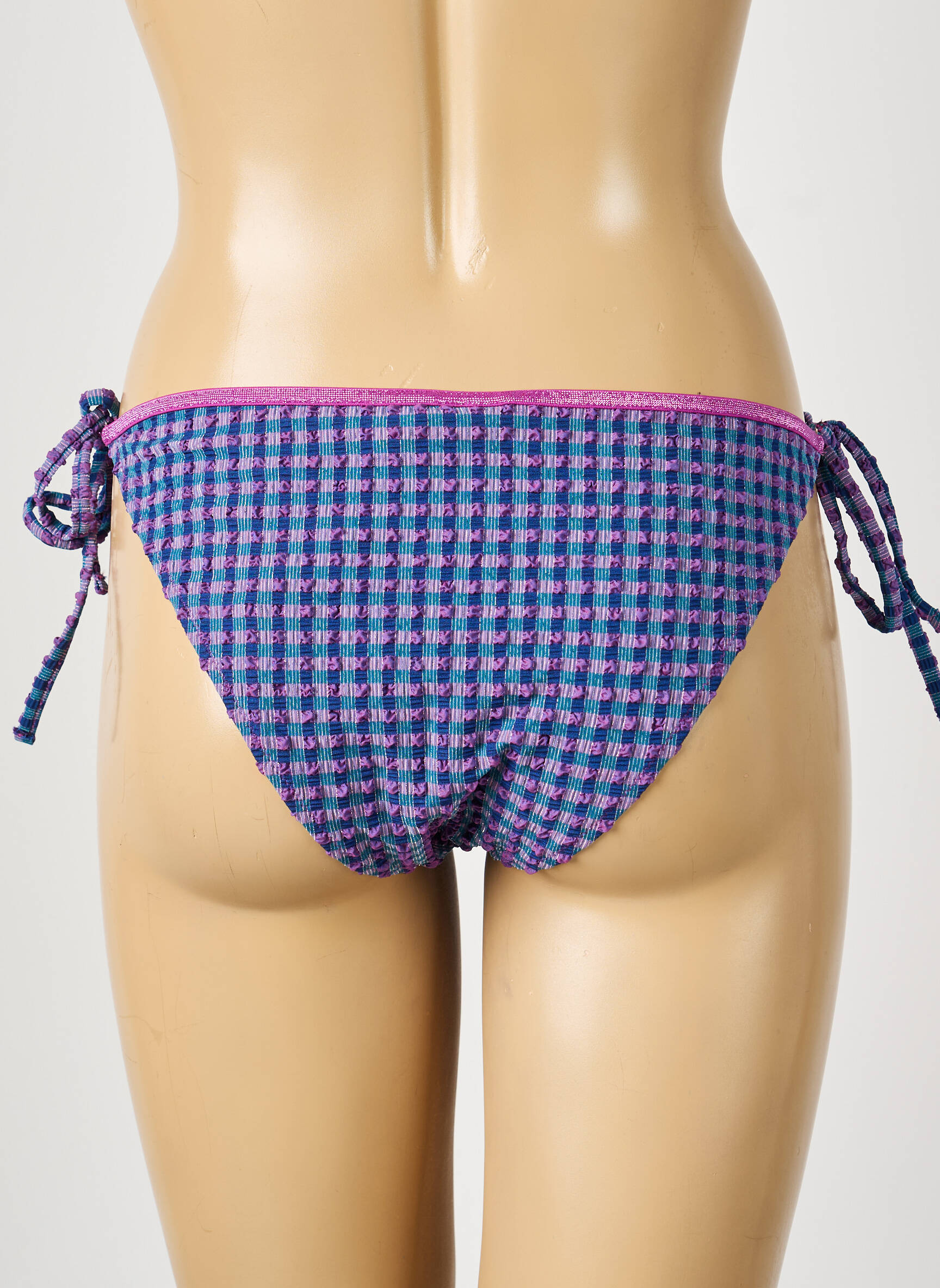 Bas de maillot de bain effet matière satinée bikini violet LA NOUVELLE femme