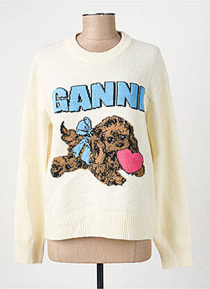 Pull stretch manches longues beige GANNI femme