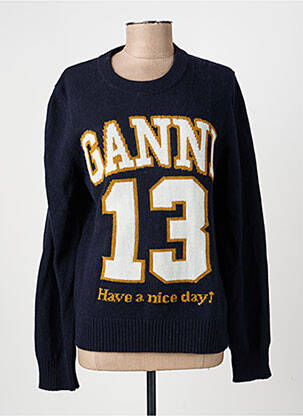 Pull stretch manches longues bleu GANNI femme