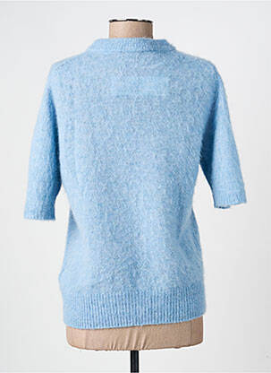 Pull stretch manches courtes bleu GANNI femme