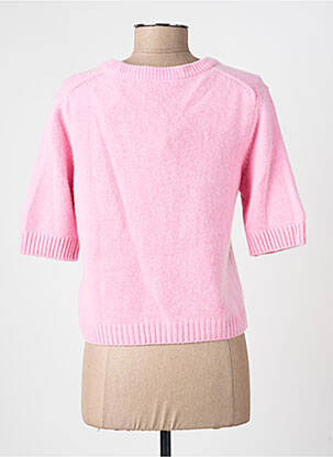 Gilet manches courtes maille tricot rose GANNI femme