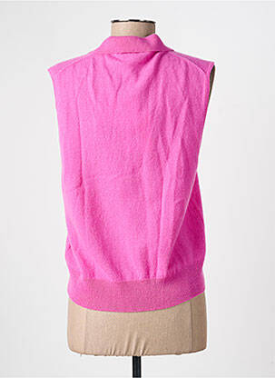 Pull resserrée sur le bas sans manche rose GANNI femme