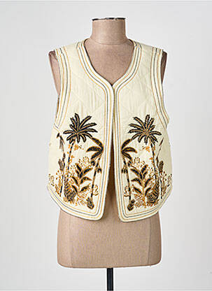 Gilet sans manche coupe droite beige MKT STUDIO femme