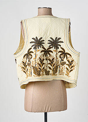 Gilet sans manche coupe droite beige MKT STUDIO femme
