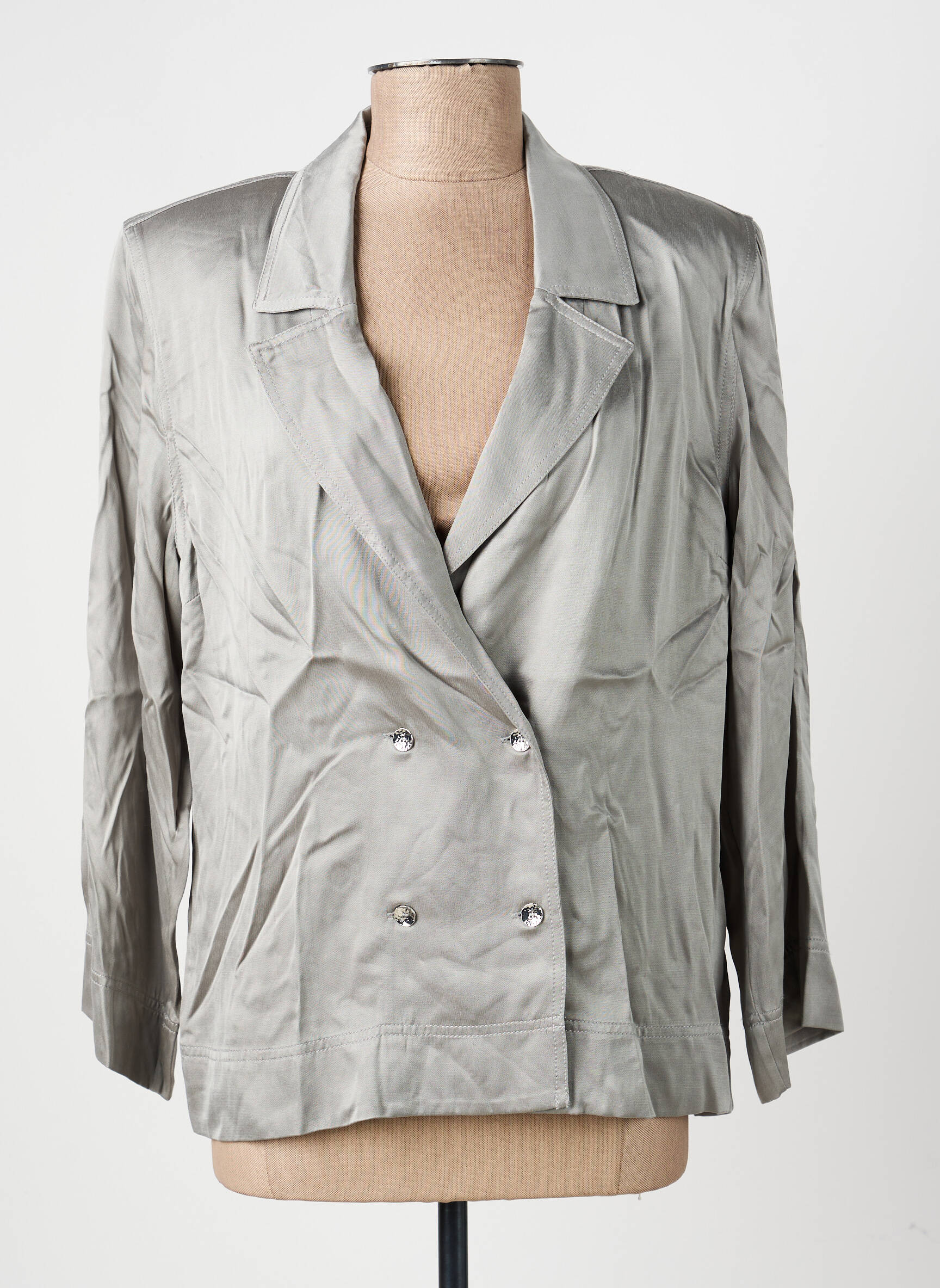 Blazer fermeture boutonnée sur le devant gris GANNI femme
