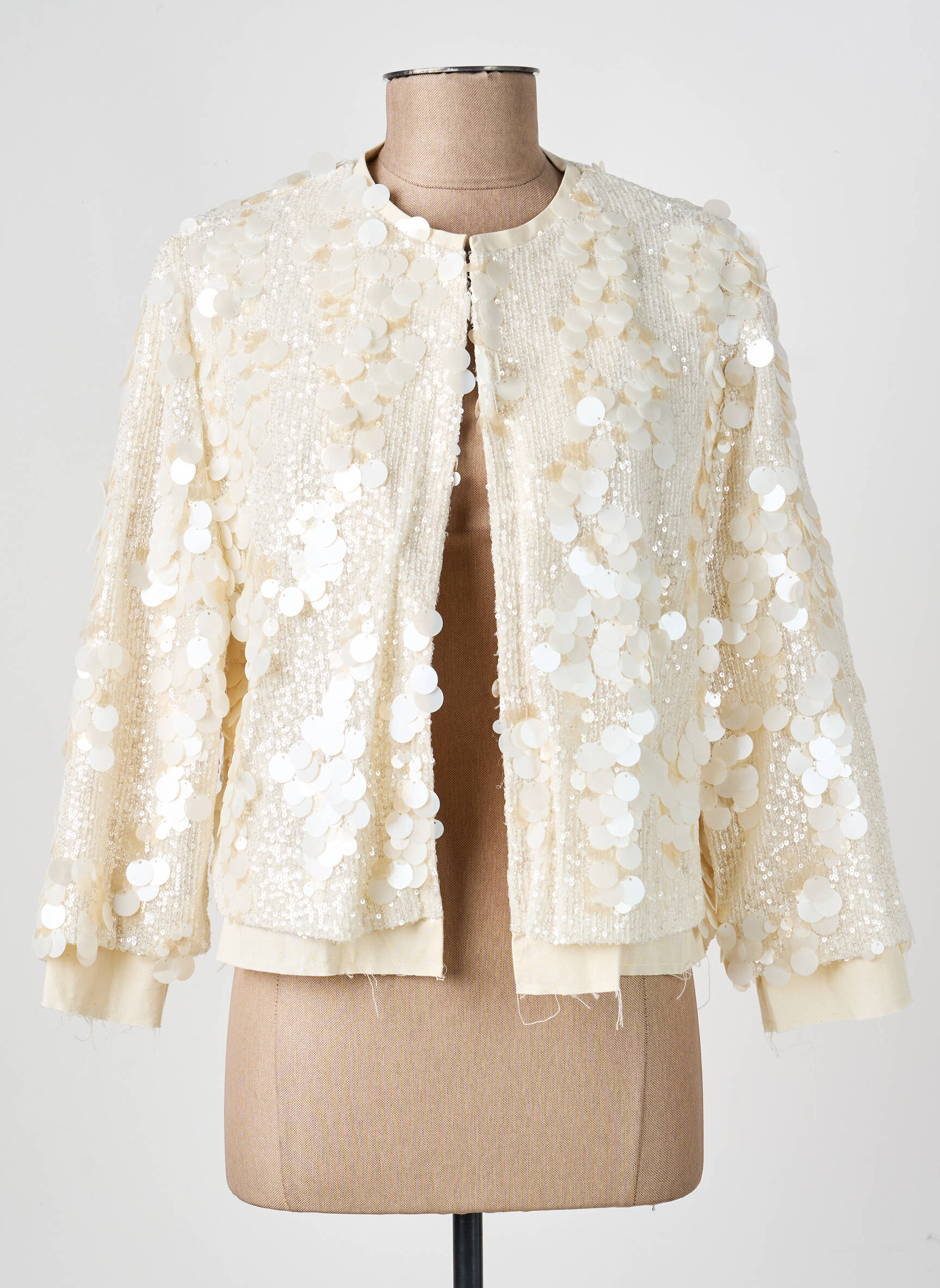 Veste chic col rond beige PHISIQUE DU ROLE femme