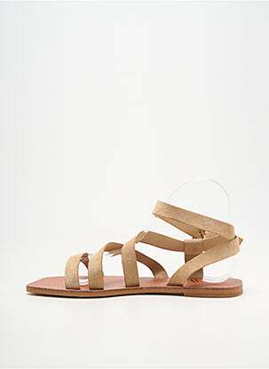 Sandales/nu pieds chiquet talon plat jusqu'à 3cm beige VANESSA WU femme