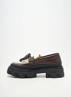 Mocassins matière lisse talon de 4 à 6cm marron GANNI femme