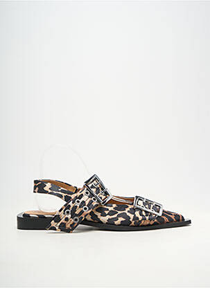 Sandales/nu pieds matière lisse talon plat jusqu'à 3cm noir GANNI femme