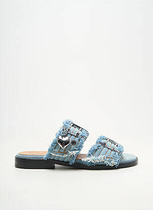 Mules/sabots chiquet talon plat jusqu'à 3cm bleu GANNI femme