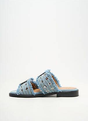 Mules/sabots chiquet talon plat jusqu'à 3cm bleu GANNI femme
