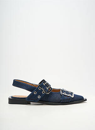 Mocassins talon bas talon plat jusqu'à 3cm bleu GANNI femme