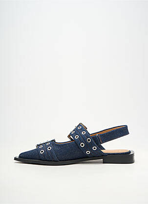 Mocassins talon bas talon plat jusqu'à 3cm bleu GANNI femme