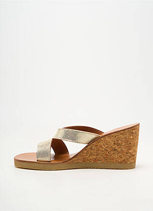 Mules/sabots talon compensé talon de 7 à 9cm or K.JACQUES femme