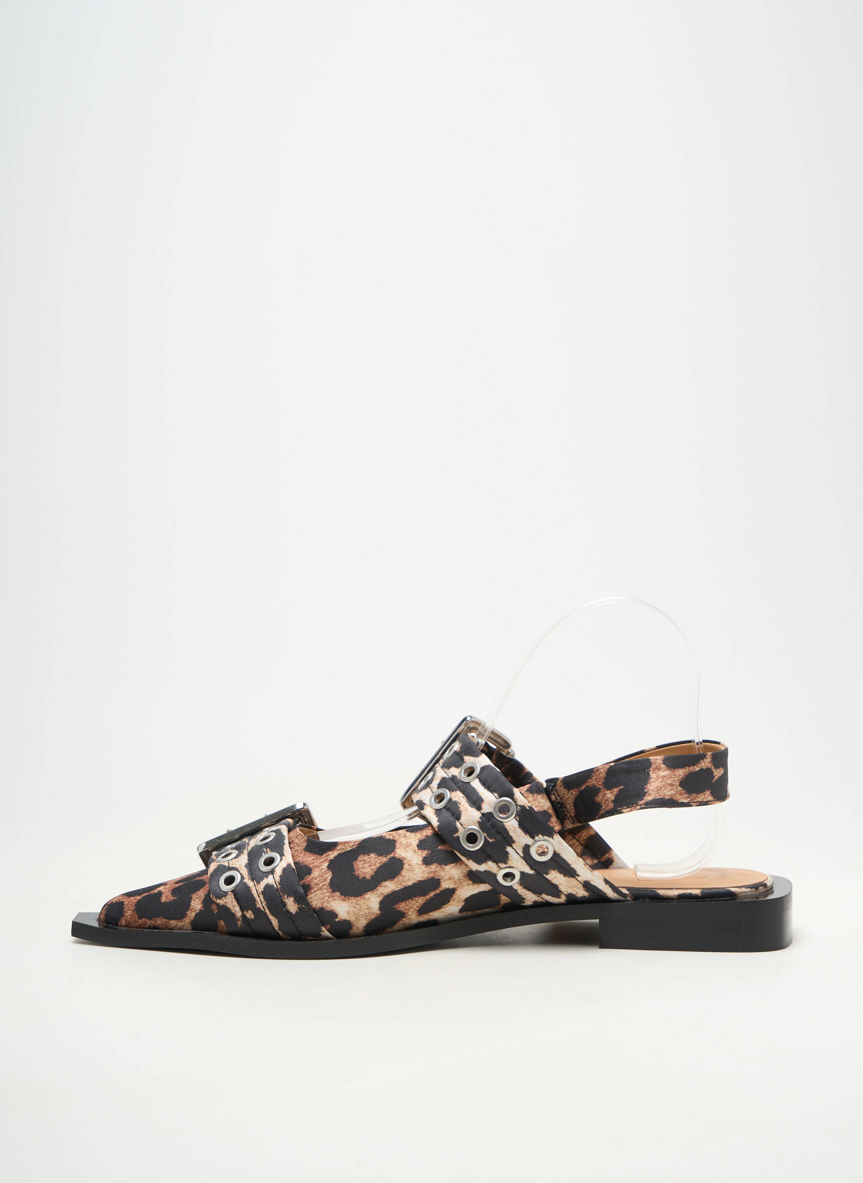 Sandales/nu pieds matière lisse talon plat jusqu'à 3cm noir GANNI femme