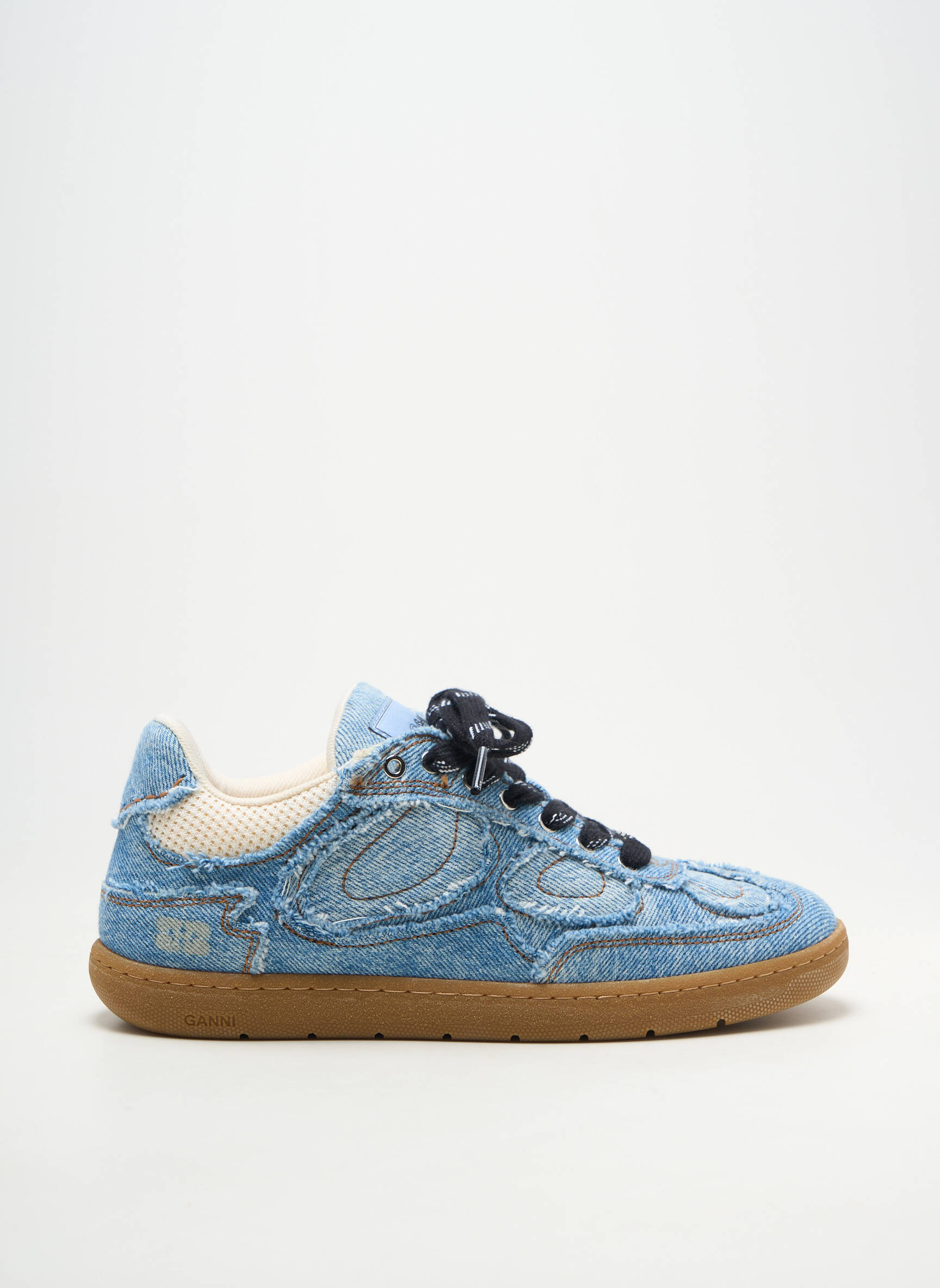 Baskets bout rond talon plat jusqu'à 3cm bleu GANNI femme
