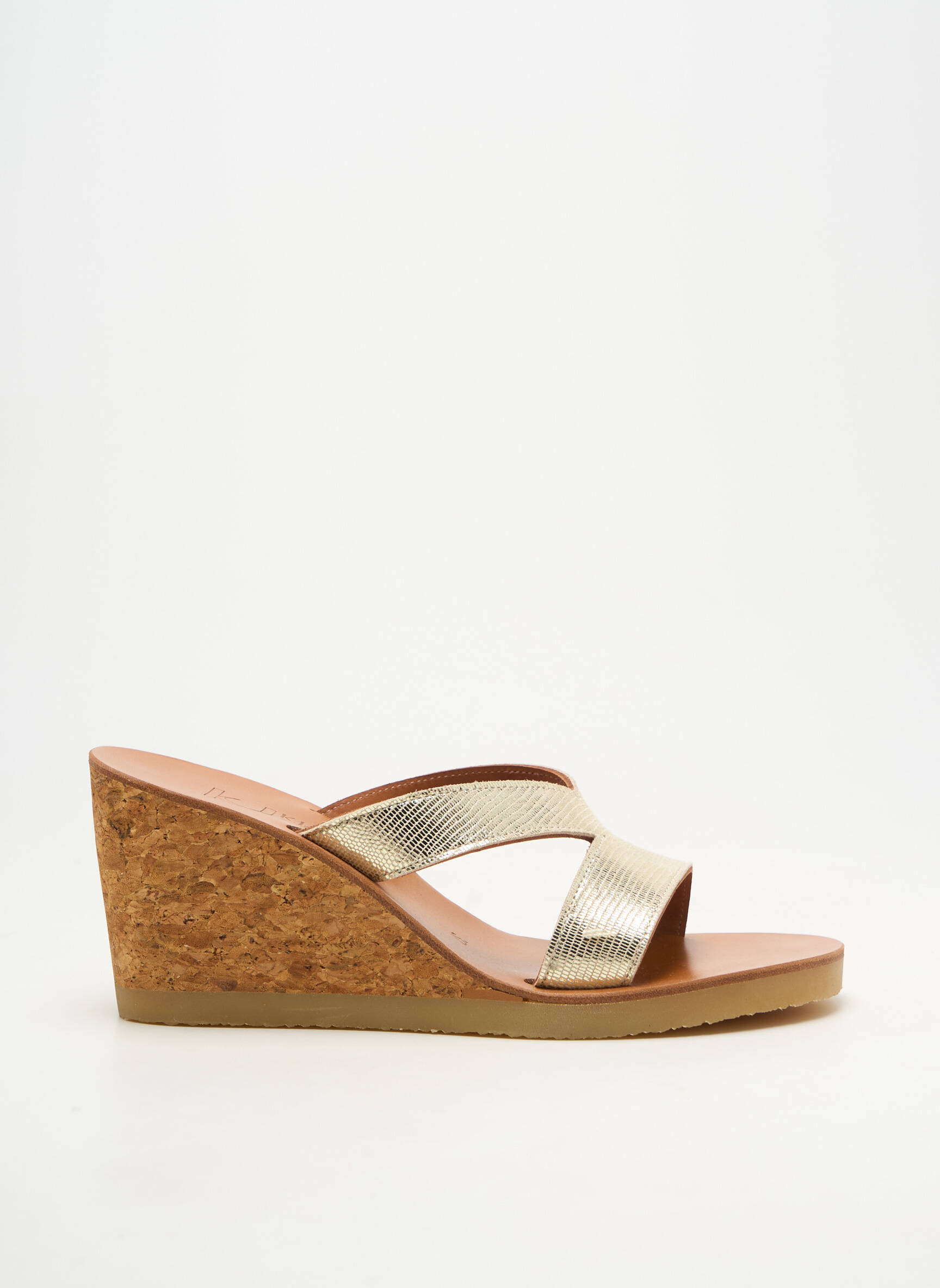 Mules/sabots talon compensé talon de 7 à 9cm or K.JACQUES femme