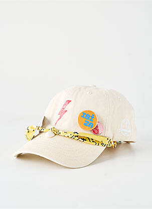 Casquette fermeture pressionnée beige ONE TEE femme