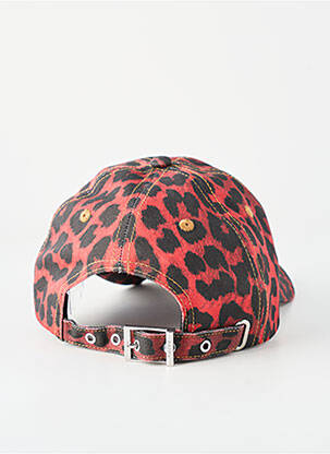 Casquette fermeture pressionnée rouge GANNI femme