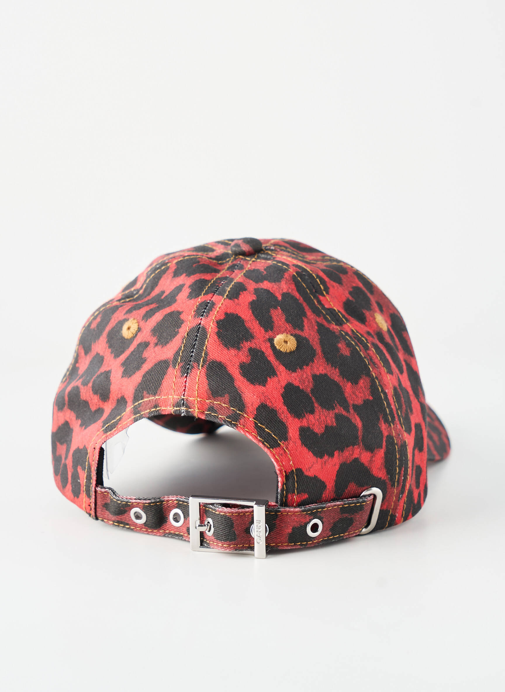 Casquette fermeture pressionnée rouge GANNI femme