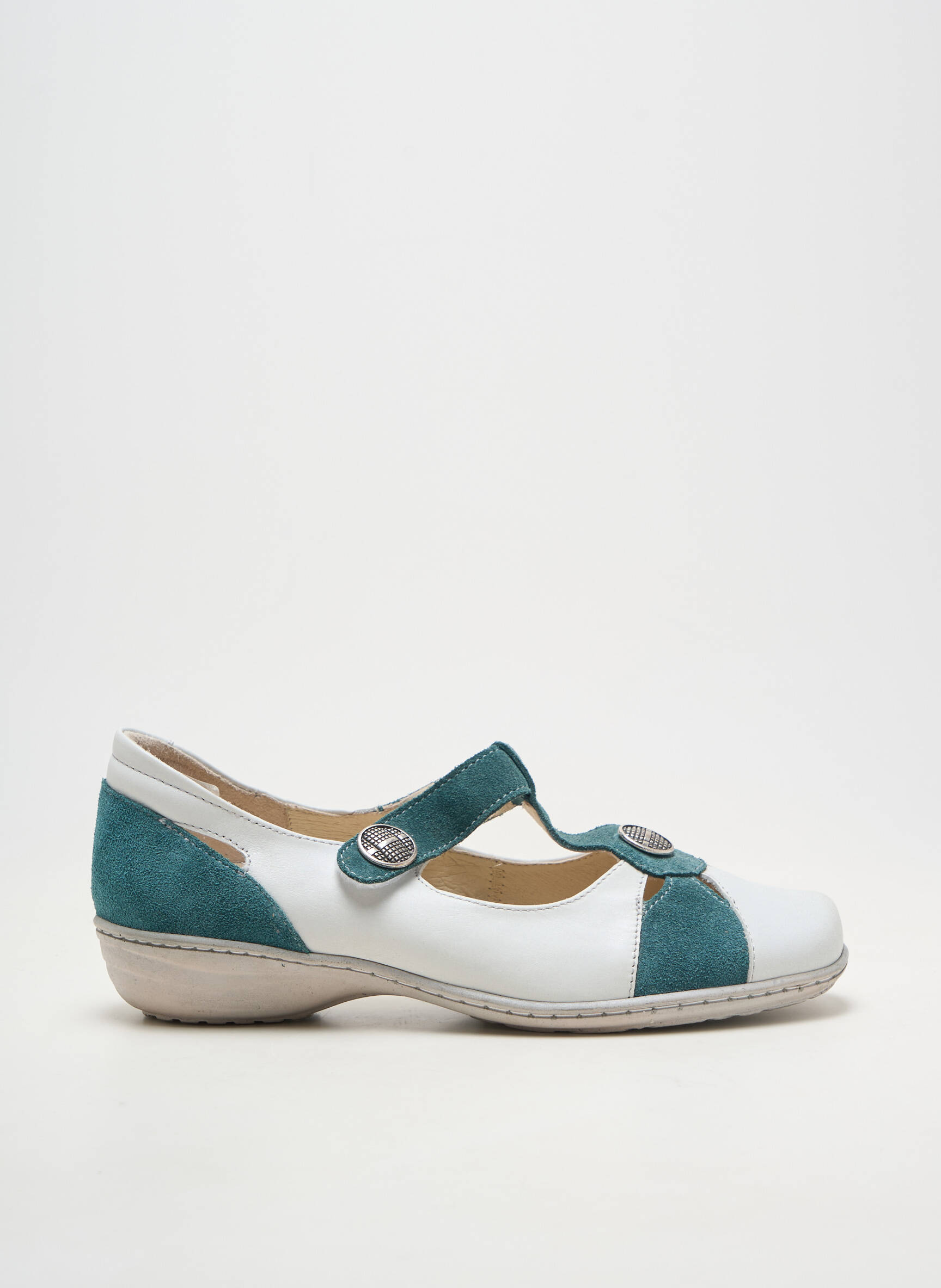 Ballerines fermeture scratch talon plat jusqu'à 3cm vert OTTILIA femme