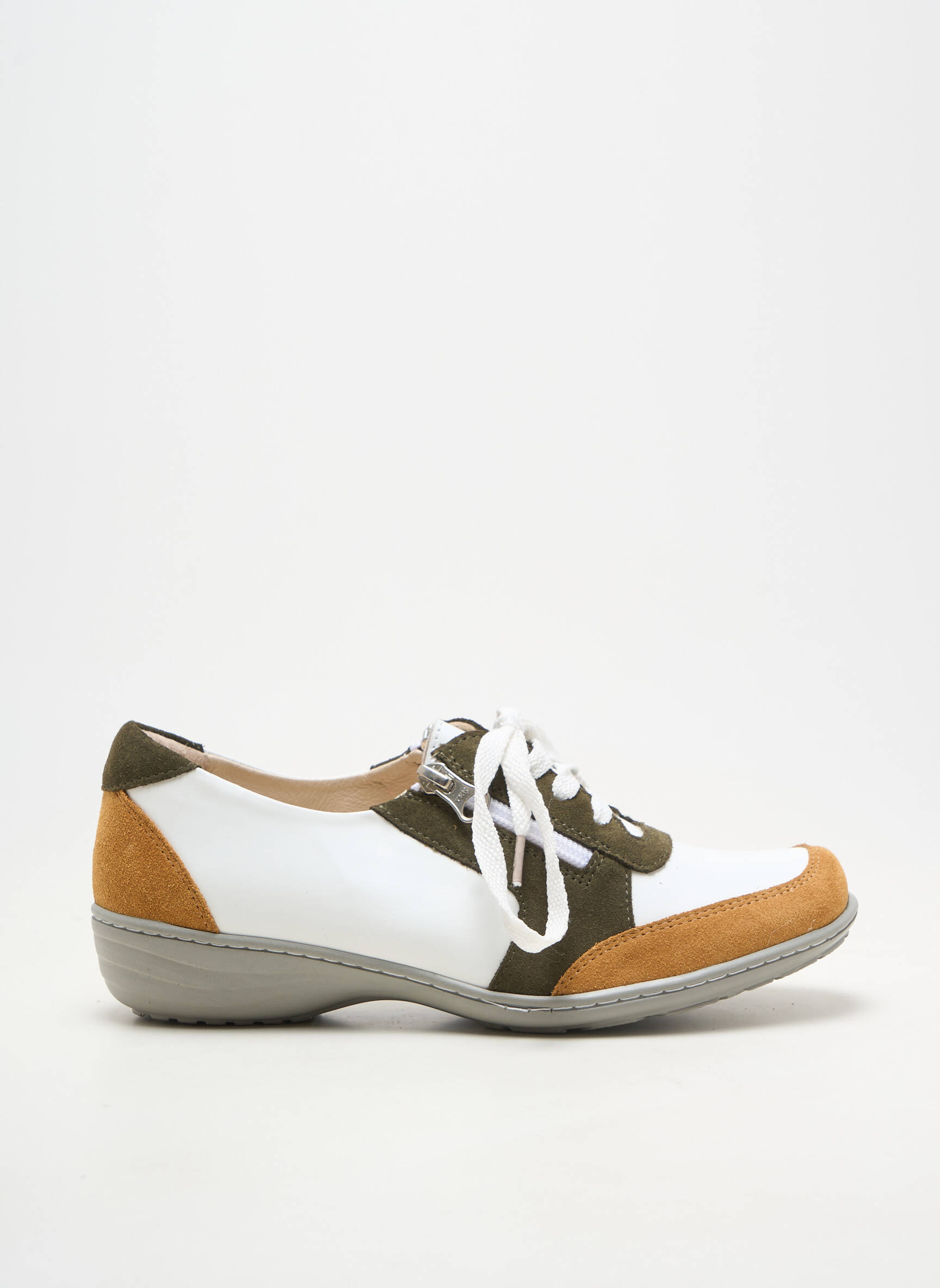 Baskets matière lisse talon plat jusqu'à 3cm blanc OTTILIA femme
