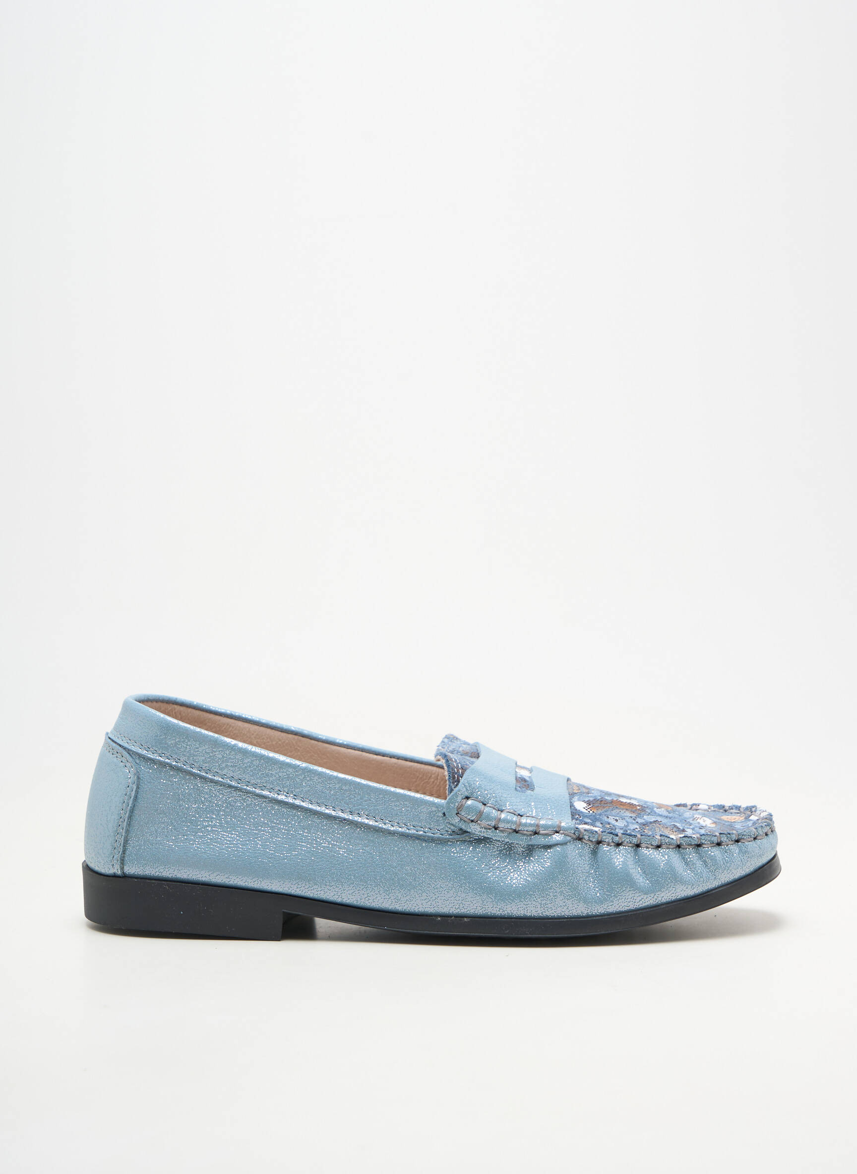 Mocassins matière lisse talon plat jusqu'à 3cm bleu OTTILIA femme