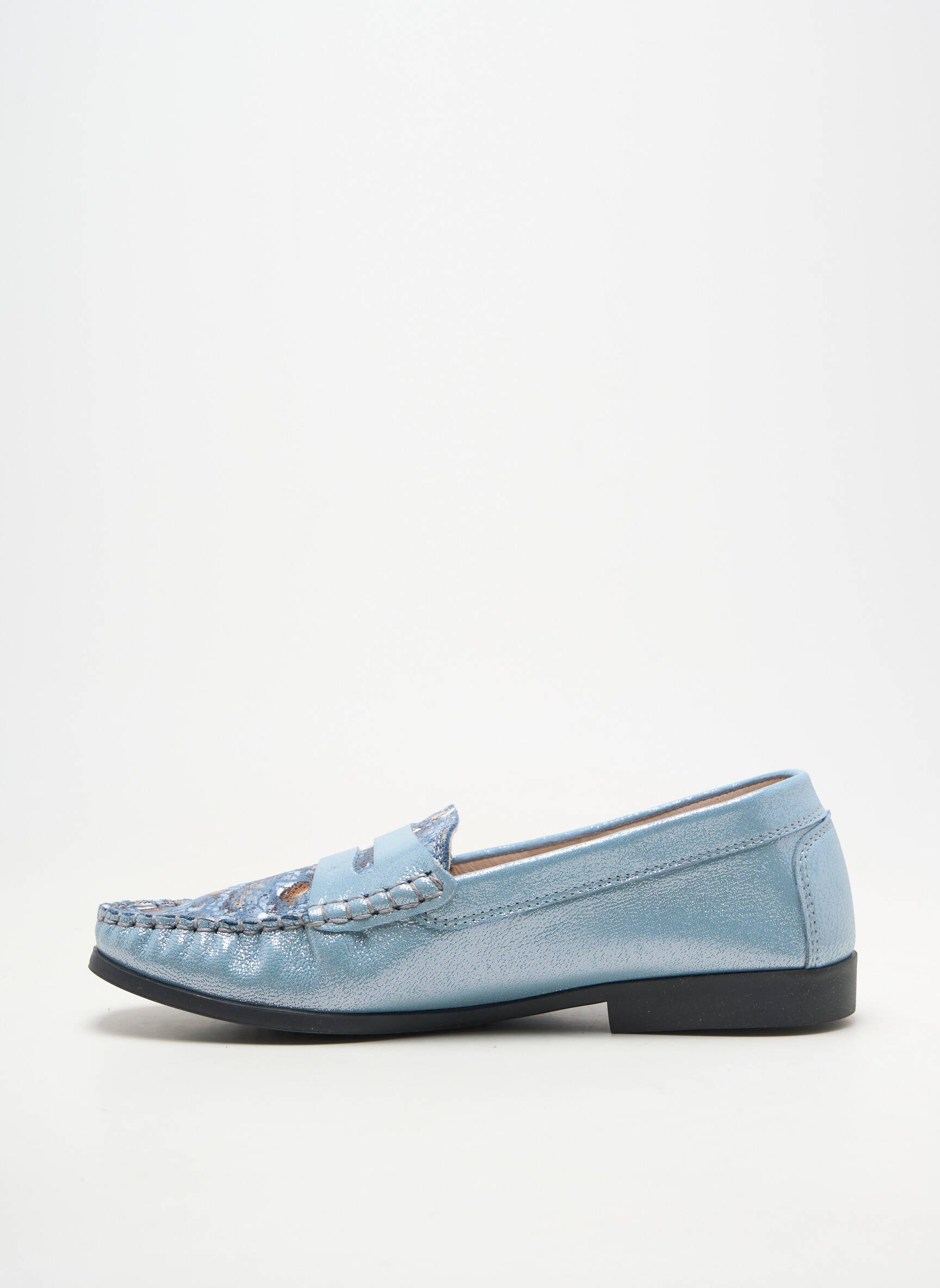 Mocassins matière lisse talon plat jusqu'à 3cm bleu OTTILIA femme