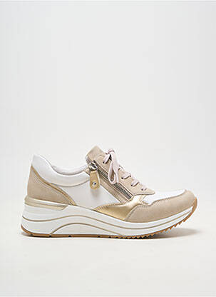 Baskets matière lisse talon de 4 à 6cm beige REMONTE femme
