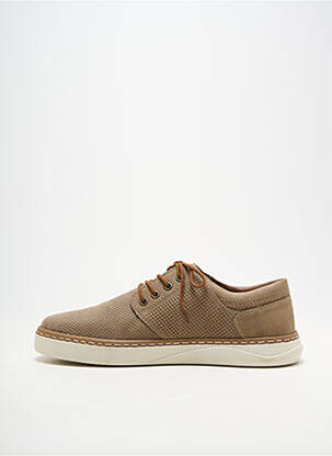 Baskets matière lisse bout rond marron RIEKER homme