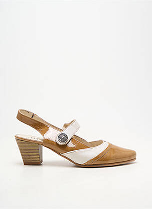 Escarpins matière lisse talon de 4 à 6cm marron OTTILIA femme