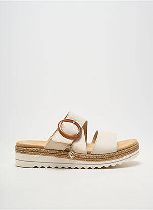 Mules/sabots matière lisse talon plat jusqu'à 3cm beige REMONTE femme