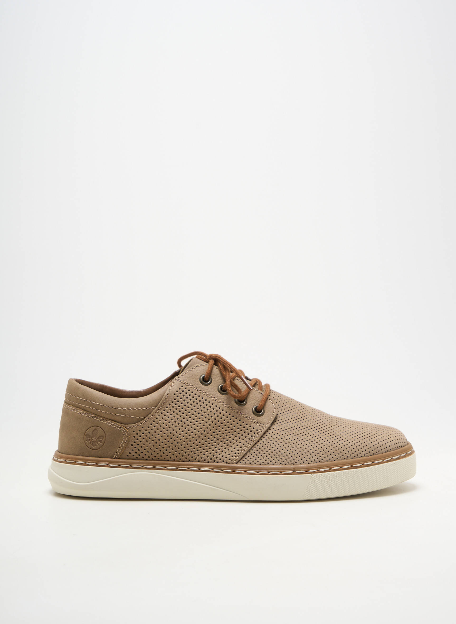 Baskets matière lisse bout rond marron RIEKER homme