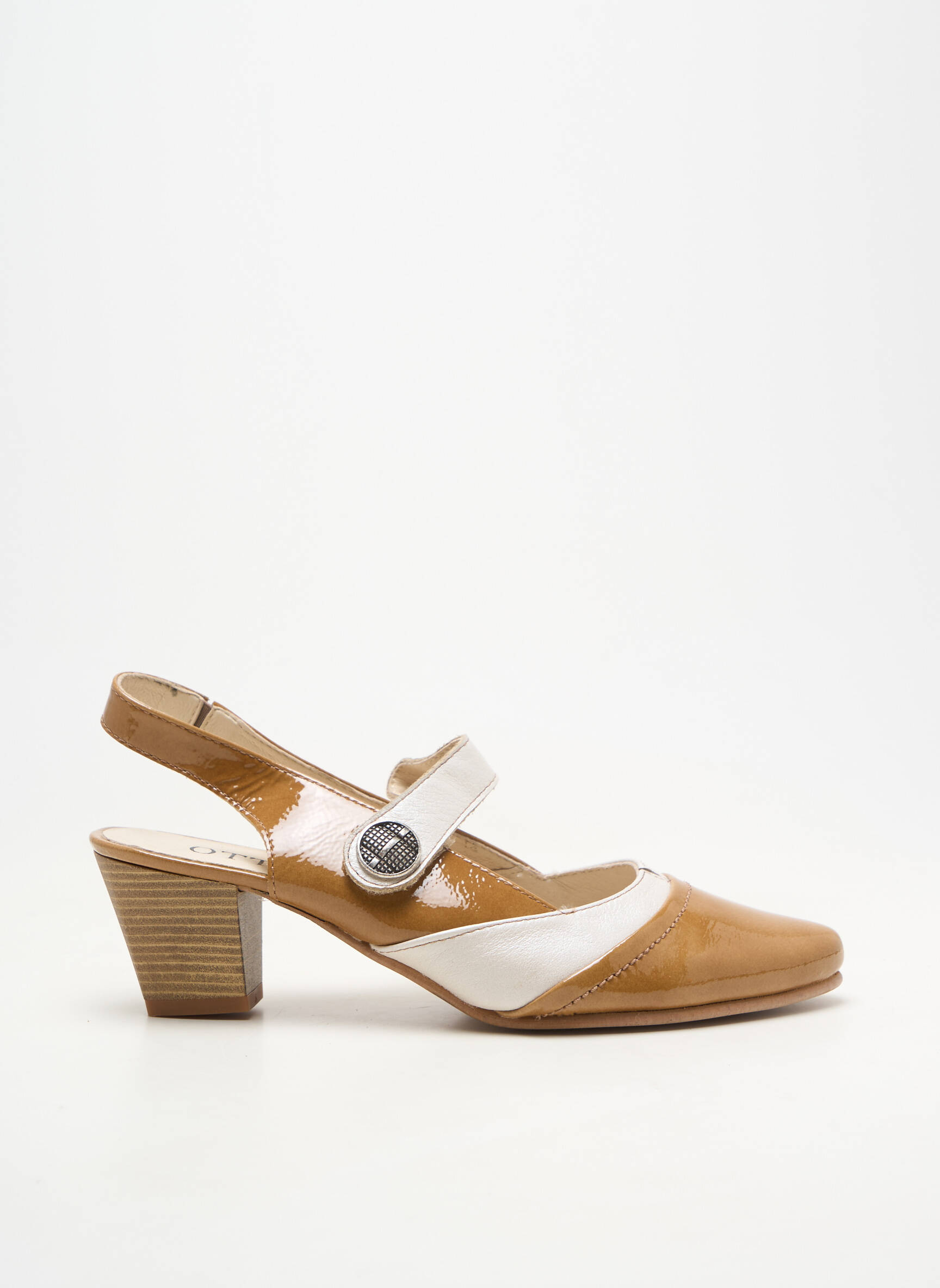 Escarpins matière lisse talon de 4 à 6cm marron OTTILIA femme