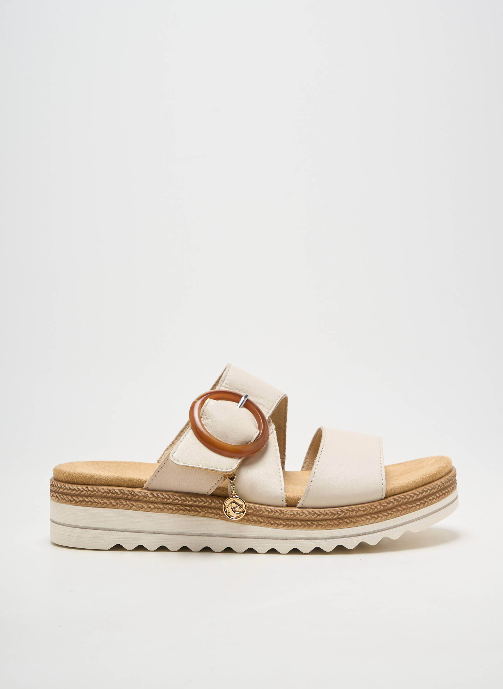 Mules/sabots matière lisse talon plat jusqu'à 3cm beige REMONTE femme